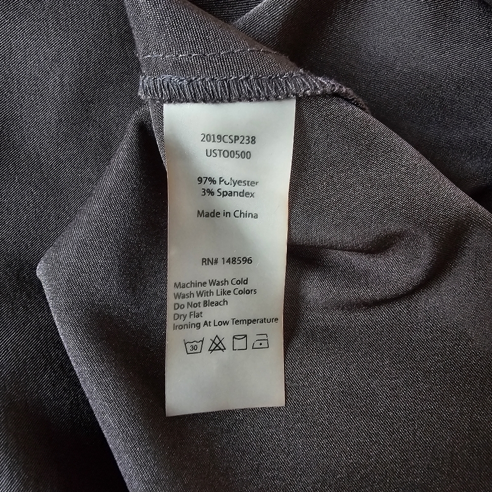 Universal Standard Black Satin Shirt with Zipper Back Detail, Size Medium - Picture 7 of 8